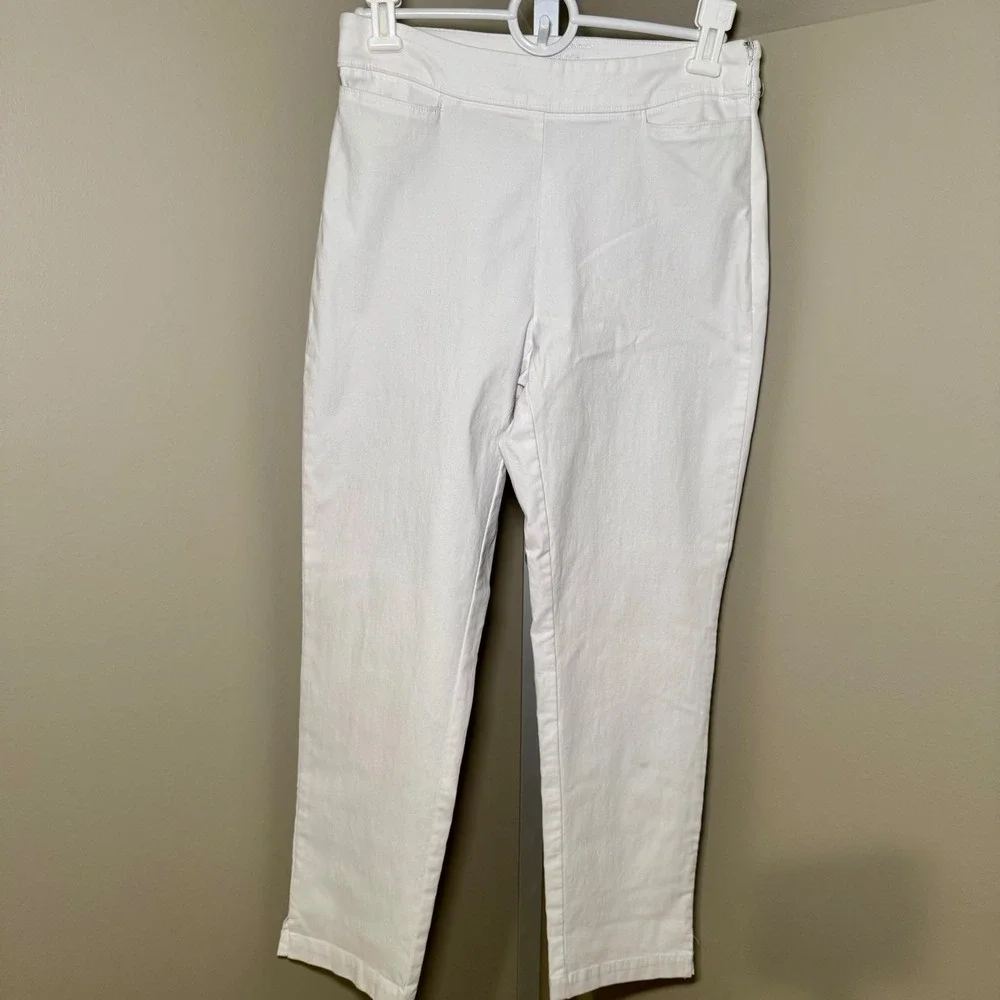 Tommy Bahama IslandZone White Ankle Pants Side Zip Stretch Trousers Womens‎ 2